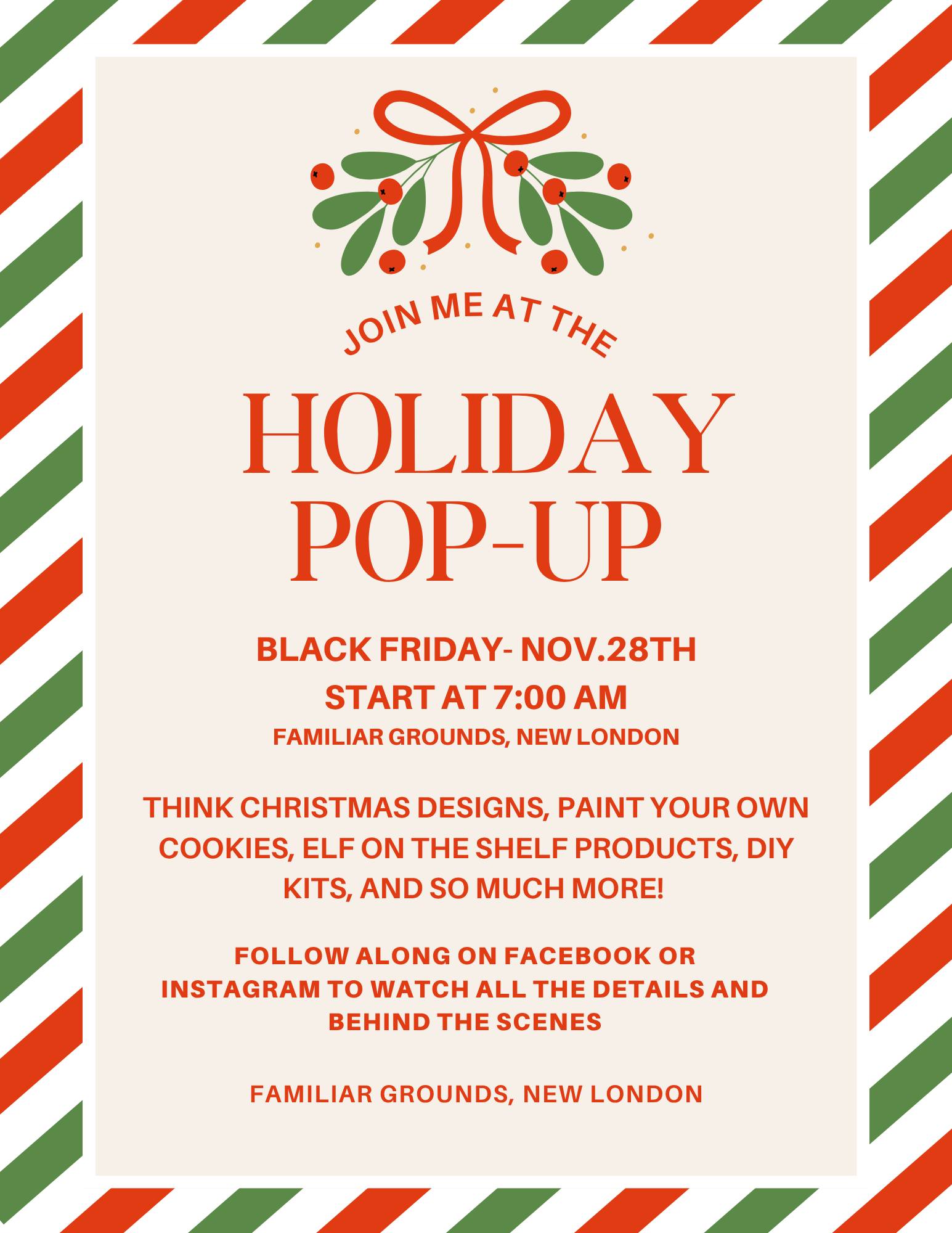 Holiday pop up at Familiar Grounds - Keen's Sweet Treats