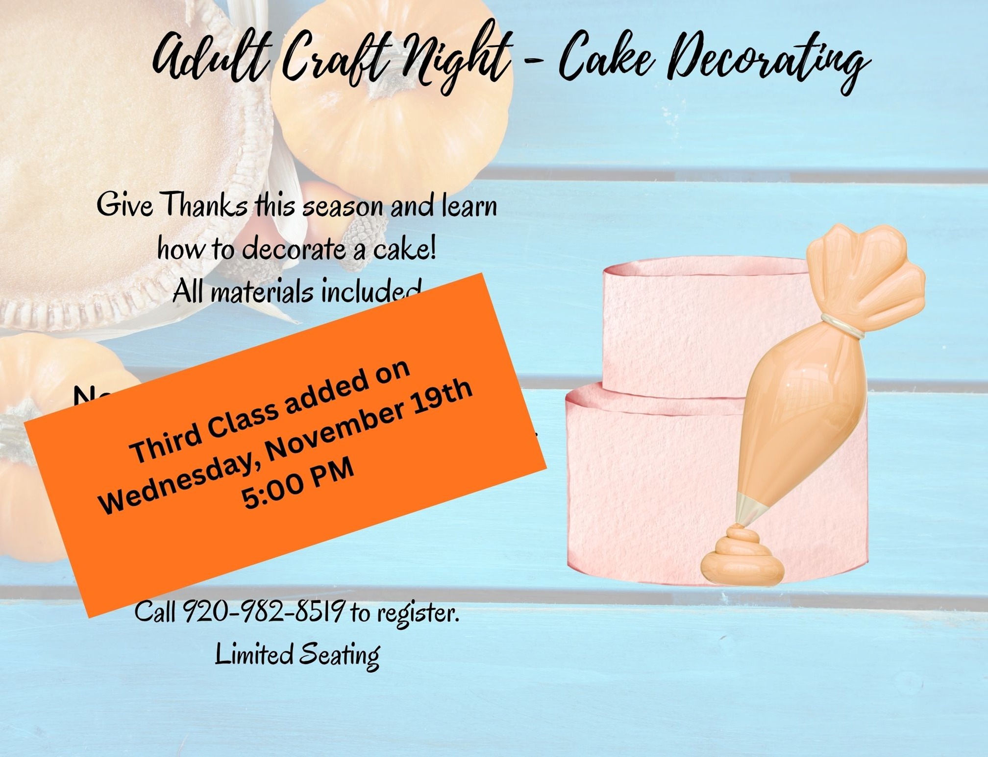 Third class adult cake decoarting - library