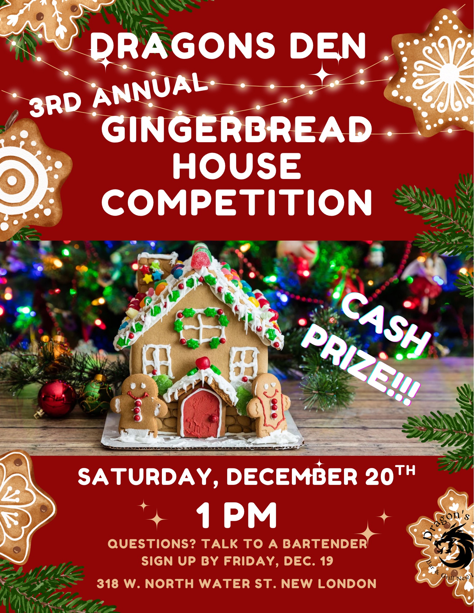 Gingerbread house competitoin at Dragon's Den